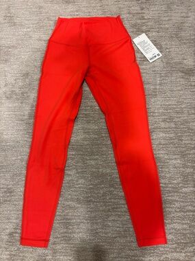 NWT Lululemon align high-rise pant 28 inch inseam period size 8. Orange.